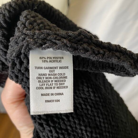 wonderly Women's Knit Cowl Neck Sweater Medium Black Soft Chenille Pullover - Picture 10 of 12